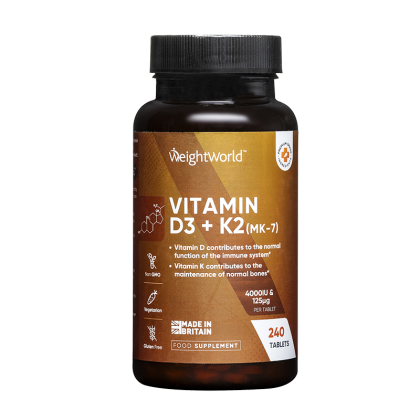 Витамин D3 4000 IU + K2 125 µg | Vitamin D3 + K2 | Weight World , 240 табл. 