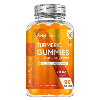 Куркума с Джинджифил и Черен пипер Гъми | Turmeric Gummies with Ginger and Black Pepper | Weight World , 90 жел. табл.