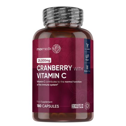 Червена боровинка 500 mg + Витамин С 100 mg | Cranberry with Vitamin C | Weight World , 180 капс.