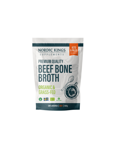 Телешки костен бульон, неовкусен | Beef Bone Broth | Nordic Kings, 500 гр. 