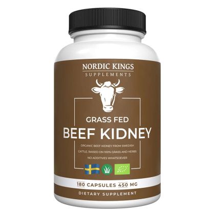 Говежди бъбрек 500 мг | Beef Kidney | Nordic Kings, 180 капс. 