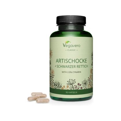 Артишок + черна ряпа | Artischocke + Schwarzer Rettich | Vegavero, 90 капс. 