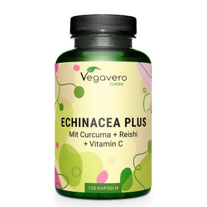 Echinacea plus mit Curcuma + Reishi + Vitamin C | Vegavero, 120 капс. 