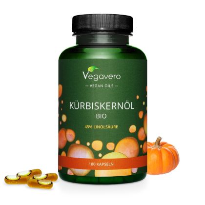 Масло от Тиквено семе Органик | Kürbiskernöl BIO | Vegavero, 180 капс. 
