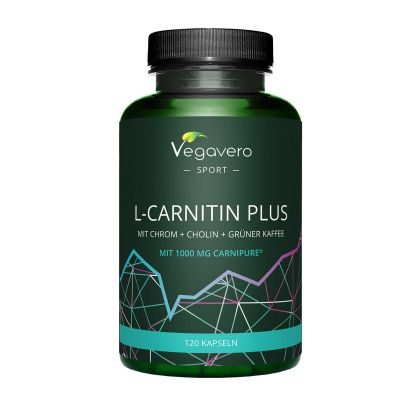  L-Carnitin Plus mit Chrom + Cholin+ Gruner kaffee | Vegavero, 120 капс. 