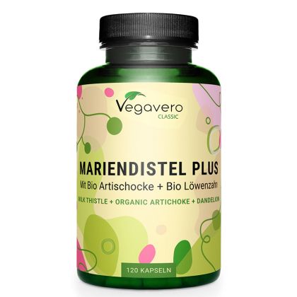 Бял трън + Артишок и Глухарче | Mariendistel Plus | Vegavero, 120 капс. 