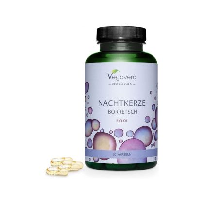 Студенопресовано масло от Вечерна иглика и Пореч | Nachtkerze Borretsch Bio öl | Vegavero, 90 капс. 