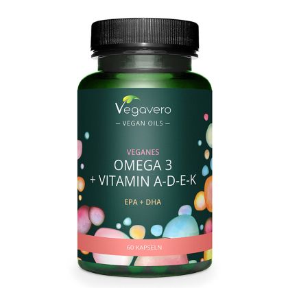 Омега-3  + Витамин А, D3, E, K | Omega-3 + Vitamin A-D-E-K | Vegavero, 60 капс. 
