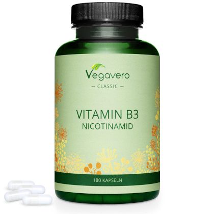 Витамин В3 (Никотинамид) 500 мг | Vitamin B3 Nicotinamid | Vegavero, 180 капс. 