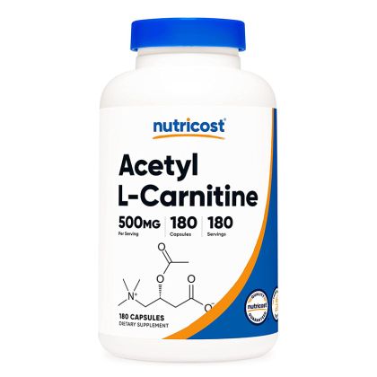 Ацетил-Л-Карнитин 500 мг | Acetyl L-Carnitine | Nutricost, 180 капс.