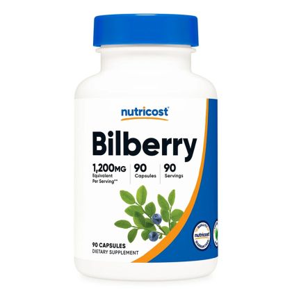 Черна боровинка 300 мг | Bilberry | Nutricost, 90 капс.