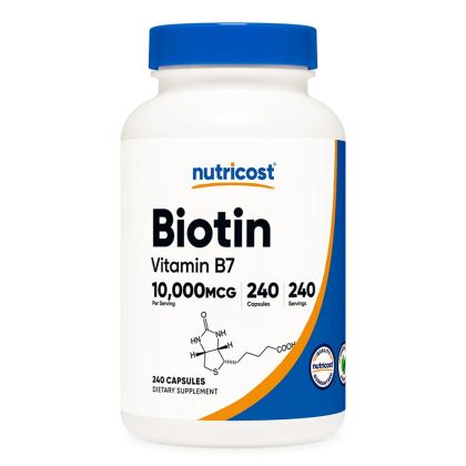 Биотин 10000 µг | Biotin | Nutricost, 240 капс.
