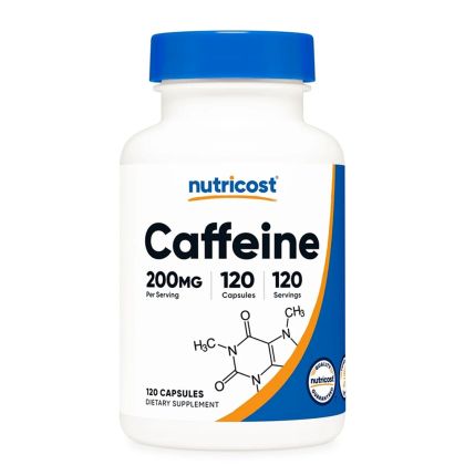 Кофеин 200 мг | Caffeine | Nutricost, 120 капс.
