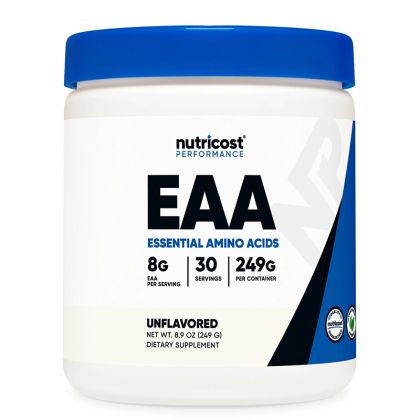 Есенциални аминокиселини | EAA (Essential Amino Acids) | Nutricost, 249 г прах, 30 дози