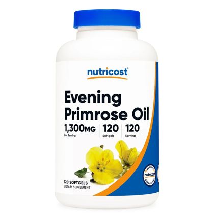 Вечерна иглика (масло) 1300 мг | Evening Primrose Oil | Nutricost, 120 софтгел капс.