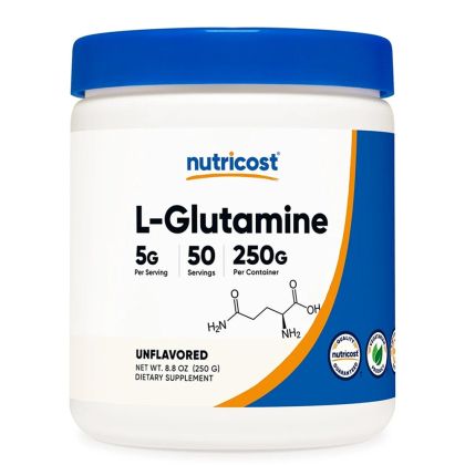 L-Глутамин 5 г | L-Glutamine | Nutricost, 250 г прах