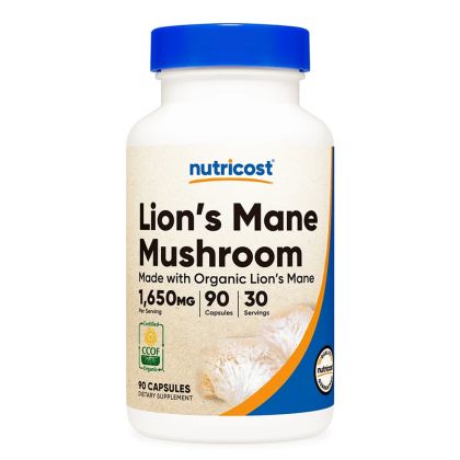 Лъвска грива 550 мг | Lions Mane (MWO) | Nutricost, 90 капс.