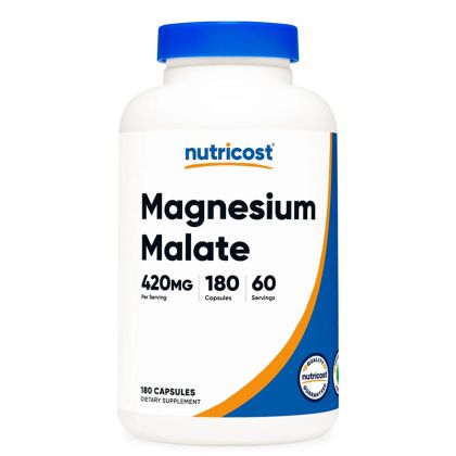 Магнезий (малат) 140 мг | Magnesium Malate | Nutricost, 180 капс.