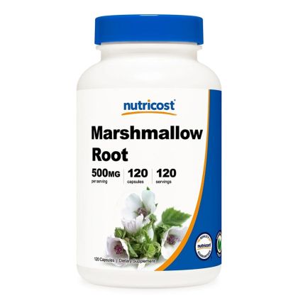 Бяла ружа (корен) 500 мг | Marshmallow Root | Nutricost, 120 капс. 