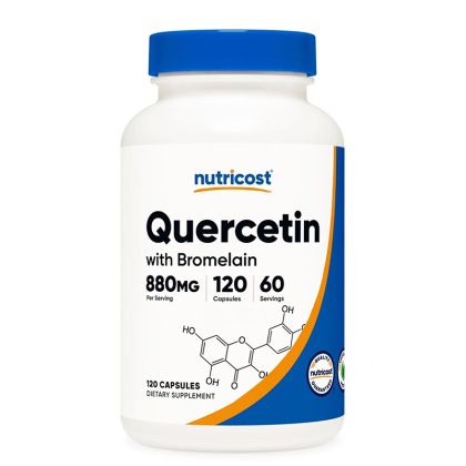 Кверцетин 440 мг + Бромелаин 82.5 мг | Quercetin with Bromelain | Nutricost, 120 капс.