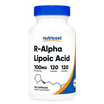 R- Алфа-липоева киселина 100 мг | R-Alpha Lipoic Acid | Nutricost, 120 капс.