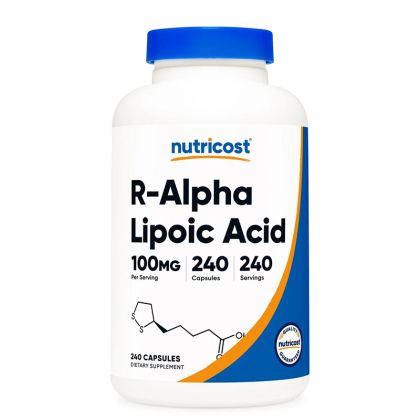 R- Алфа-липоева киселина 100 мг | R-Alpha Lipoic Acid | Nutricost, 240 капс.