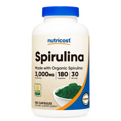 Спирулина 500 мг | Spirulina | Nutricost, 180 капс.