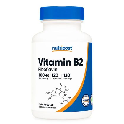 Витамин В2 (рибофлавин) 100 мг | Vitamin B2 Riboflavin | Nutricost, 120 капс.