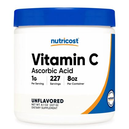 Витамин С (L-аскорбинова киселина) 1000 мг | Vitamin C Ascorbic Acid | Nutricost, 227 г прах