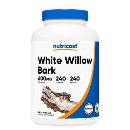 Бяла върба (кора) 600 мг | White Willow Bark | Nutricost, 240 капс.