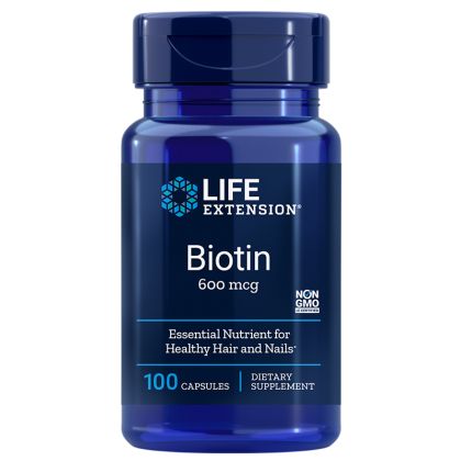 Биотин 600 мкг | Biotin | Life Extension, 100 капс. 