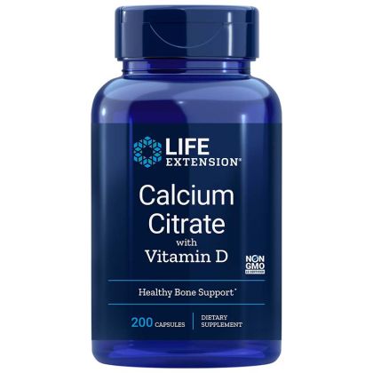 Калций цитрат + Витамин Д3 | Calcium Citrate with Vitamin D3 | Life Extension, 200 капс. 