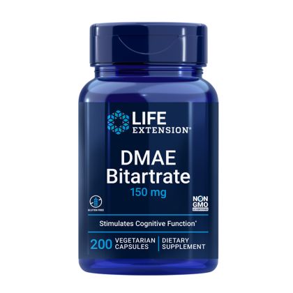 ДМАЕ  Битартарат 150 мг | DMAE Bitartrate | Life Extension, 200 капс. 