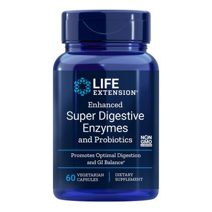 Храносмилателни ензими + 1 млрд. активни пробиотици | Enhanced Super Digestive Enzymes with Probiotics | Life Extension, 60 V капс. 