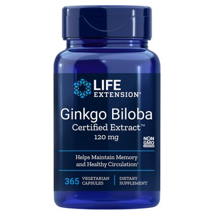 Гинко Билоба 120 мг | Ginkgo Biloba Certified Extract™ | Life Extension, 365 капс. 