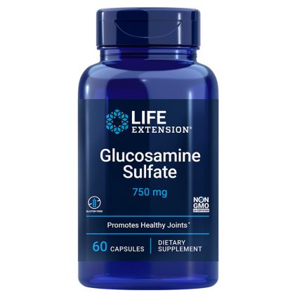 Глюкозамин Сулфат 750 мг | Glucosamine Sulfate | Life Extension, 60 капс. 