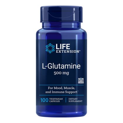 L-Глутамин 500 мг | L-Glutamine | Life Extension, 100 V капс. 