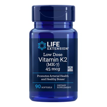 Витамин К2 (МК-7) 45 µг | Low Dose Vitamin K2 (MK-7) | Life Extension, 90 софтгел капс. 