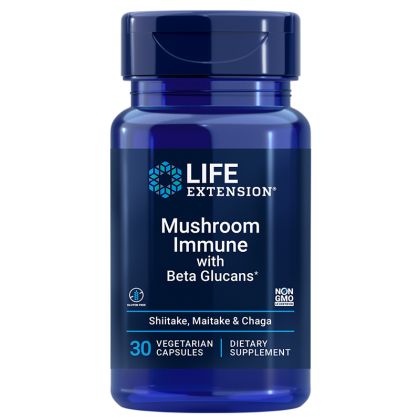 Шийтаке, Mushroom Immune with Beta Glucans | Life Extension, 30 V капс. 