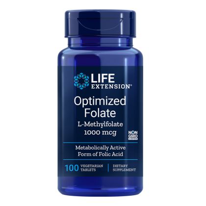 Фолиева киселина 1700 мкг | Optimized Folate ( L-Methylfolate ) | Life Extension, 100 V табл. 