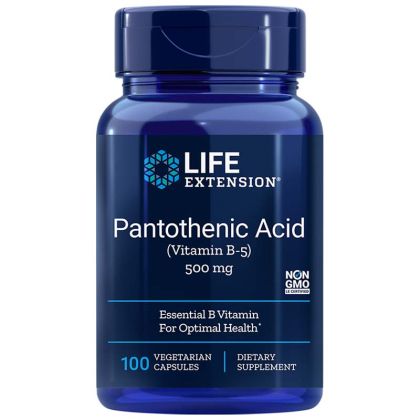 Пантотенова киселина (витамин В5) 500 мг | Pantothenic Acid Vitamin B5 | Life Extension, 100 V капс. 