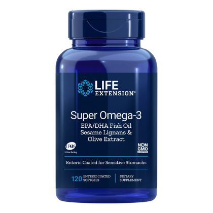 Супер Омега-3 (с лигнан от сусам и екстракт от маслина) | Super Omega-3 EPA/DHA Fish Oil, Sesame Lignans Olive Extract | Life Extension, 120 софтгел капс. 