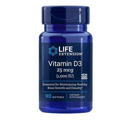 Витамин D3 1000 IU | Vitamin D3 | Life Extension, 90 софтгел капс.