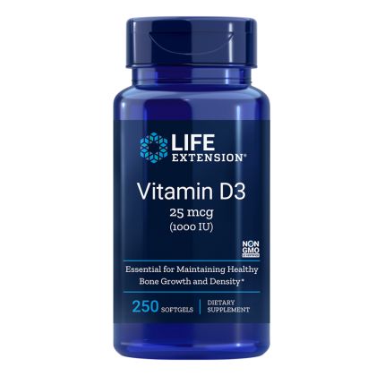 Витамин D3 1000 IU/ 25 µг | Vitamin D3 | Life Extension, 250 софтгел капс.