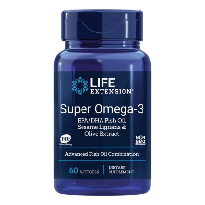 Супер Омега-3 (с лигнан от сусам и екстракт от маслина) | Super Omega-3 EPA/DHA with Sesame Lignans Olive Extract | Life Extension, 60 софтгел капс.