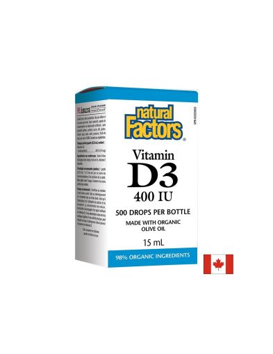  Витамин D3 400 IU | Vitamin D3 | Natural Factors, 15 мл / 500дози 