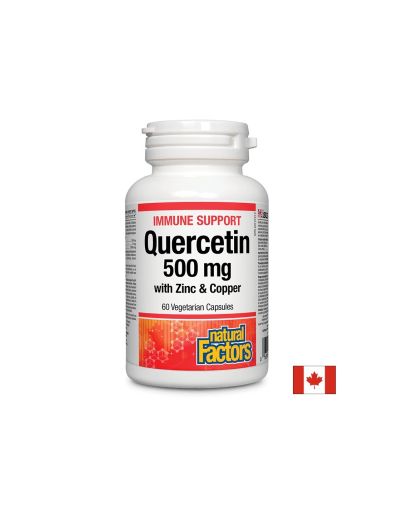 Кверцетин с цинк и мед | Immune Support Quercetin with Zinc & Copper | Natural Factors, 60 капасули  