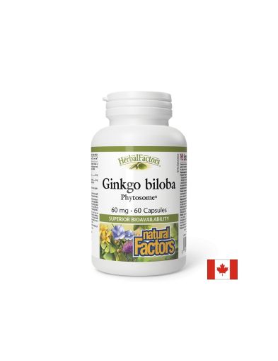 Гинко билоба Фитозоми 60 мг | Ginkgo biloba Phytosome | Natural Factors, 60 капсули 