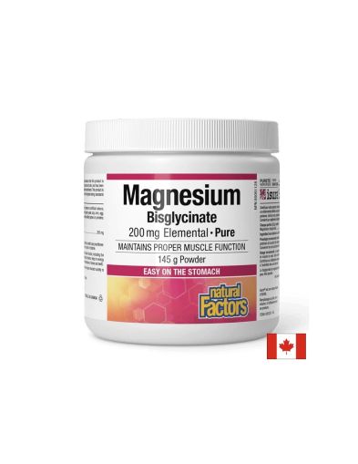 Магнезий бисглицинат 200 мг | Magnesium Bisglycinate | Natural factors, 145 гр прах 