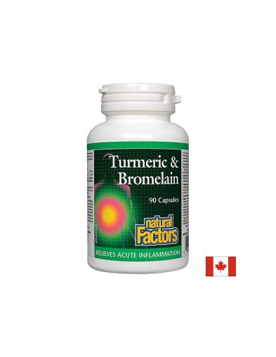 Turmeric & Bromelain - Куркума и Бромелаин, 90 капсули Natural Factors